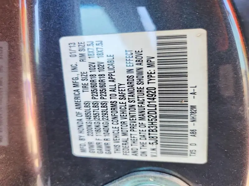 2013 ACURA RDX TECHNOLOGY  