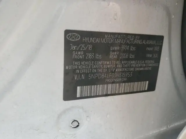 2018 HYUNDAI ELANTRA SEL  