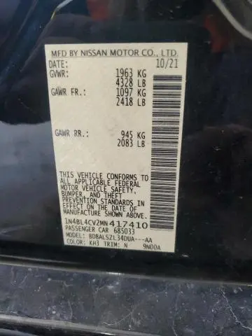 2021 NISSAN ALTIMA SR  