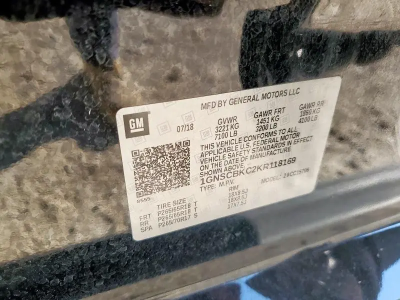 2019 CHEVROLET TAHOE C1500 LT  