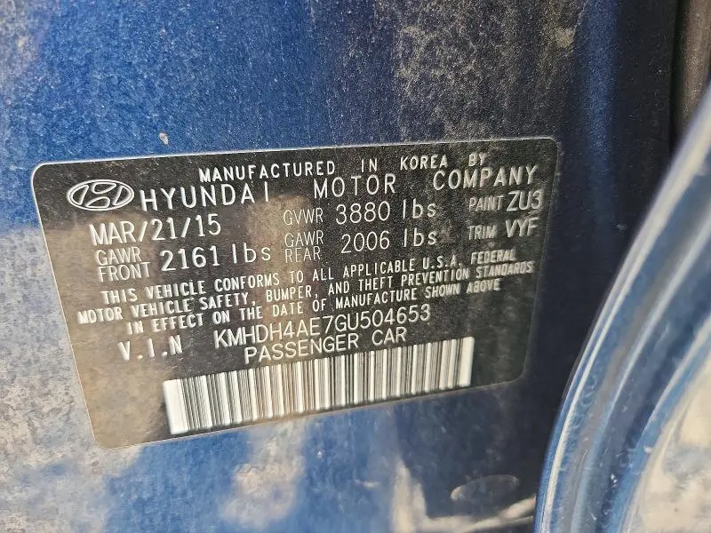2016 HYUNDAI ELANTRA VALUE EDITION  