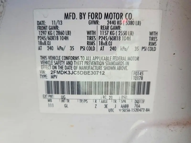 2013 FORD EDGE SEL  