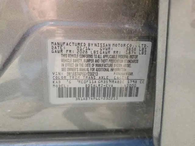 2016 NISSAN SENTRA S  