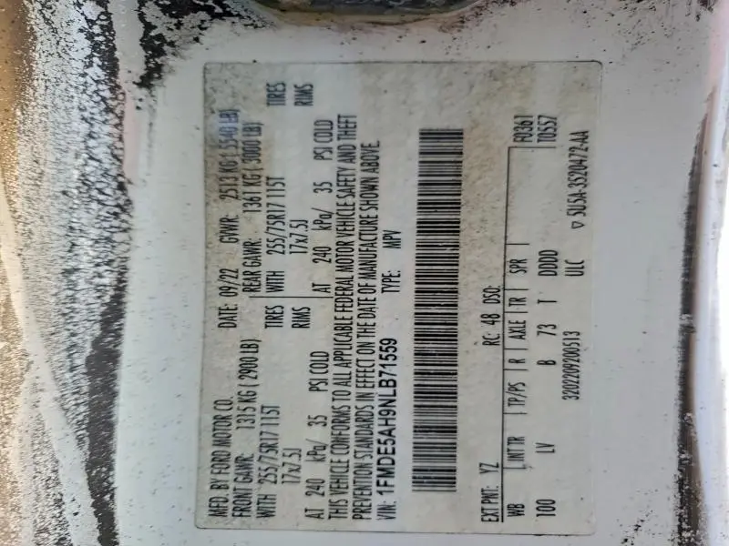 2022 FORD BRONCO BASE  