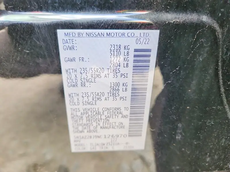 2022 NISSAN MURANO SV  