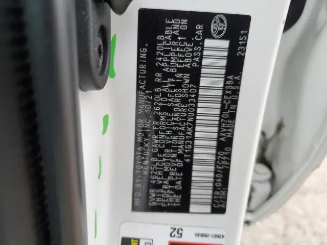 2022 TOYOTA CAMRY NIGHT SHADE  