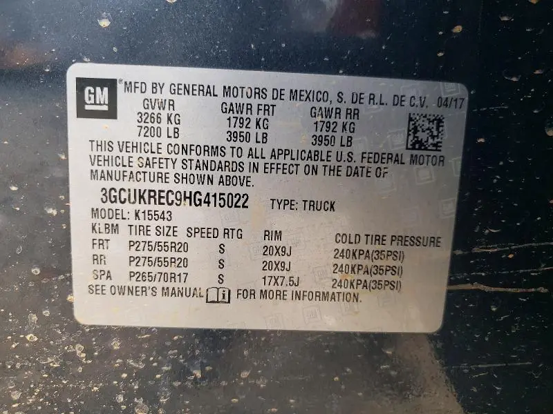 2017 CHEVROLET SILVERADO K1500 LT  