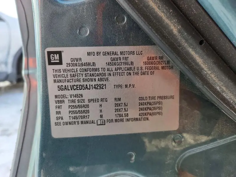 2010 BUICK ENCLAVE CXL  