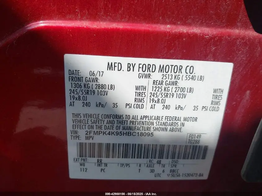 2017 FORD EDGE TITANIUM