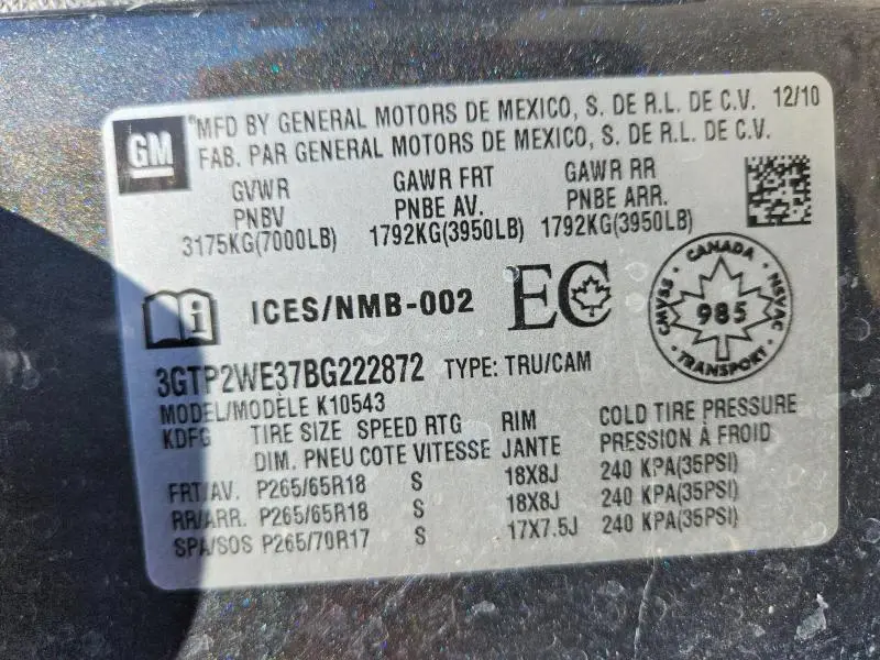 2011 GMC SIERRA K1500 SLT  