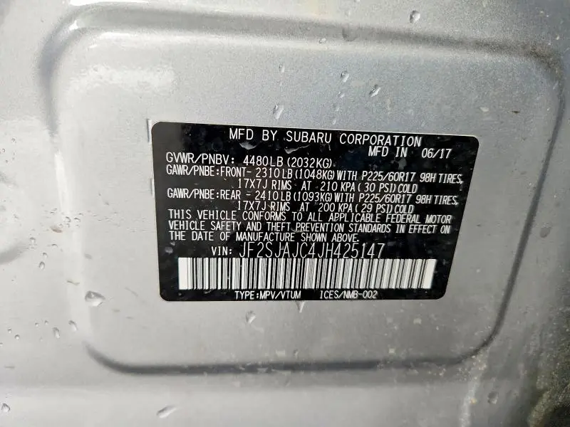 2018 SUBARU FORESTER 2.5I LIMITED  