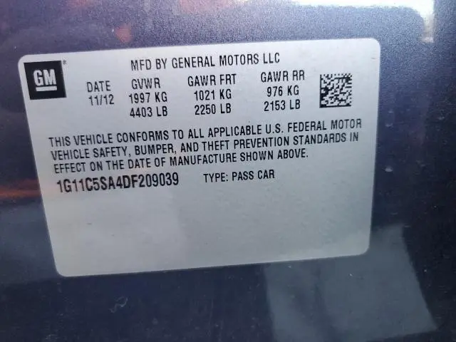 2013 CHEVROLET MALIBU 1LT  