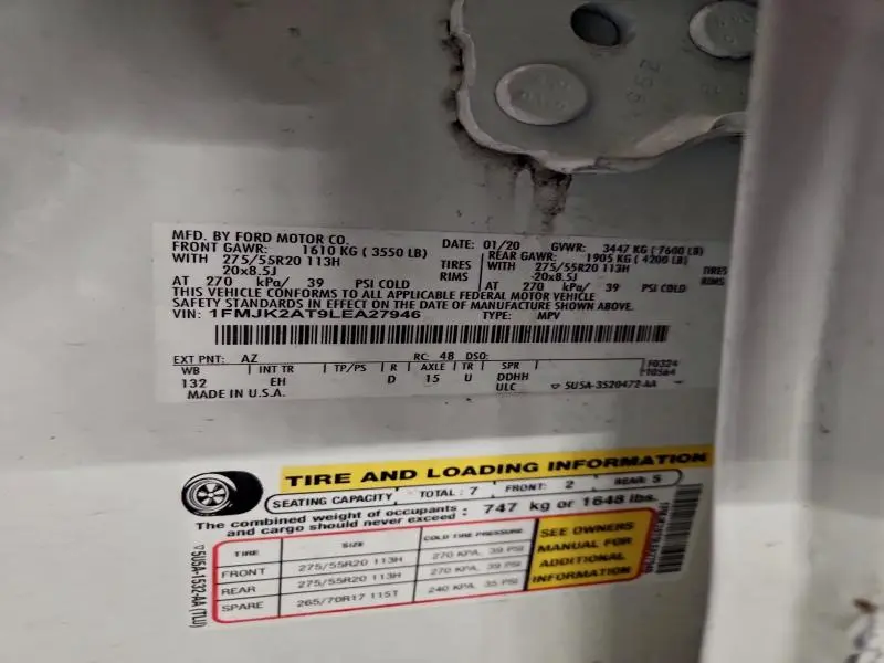 2020 FORD EXPEDITION MAX LIMITED  