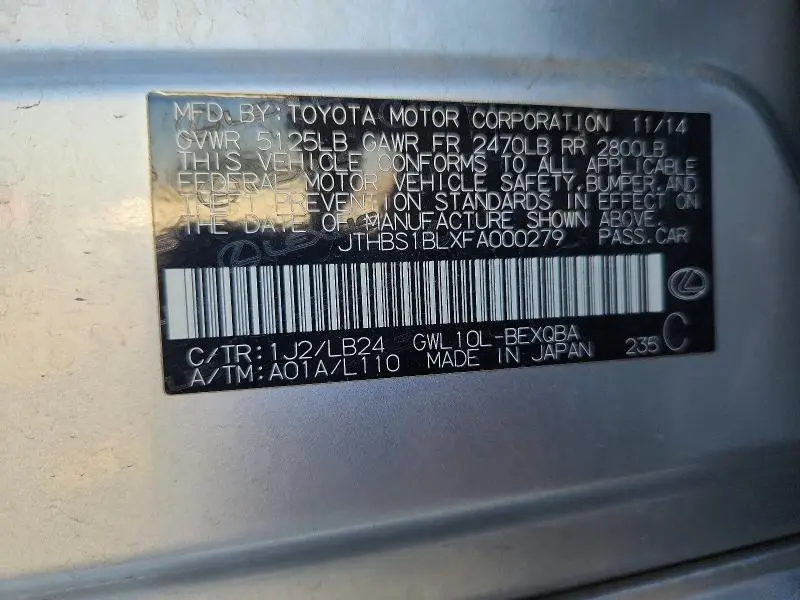 2015 LEXUS GS 450H  