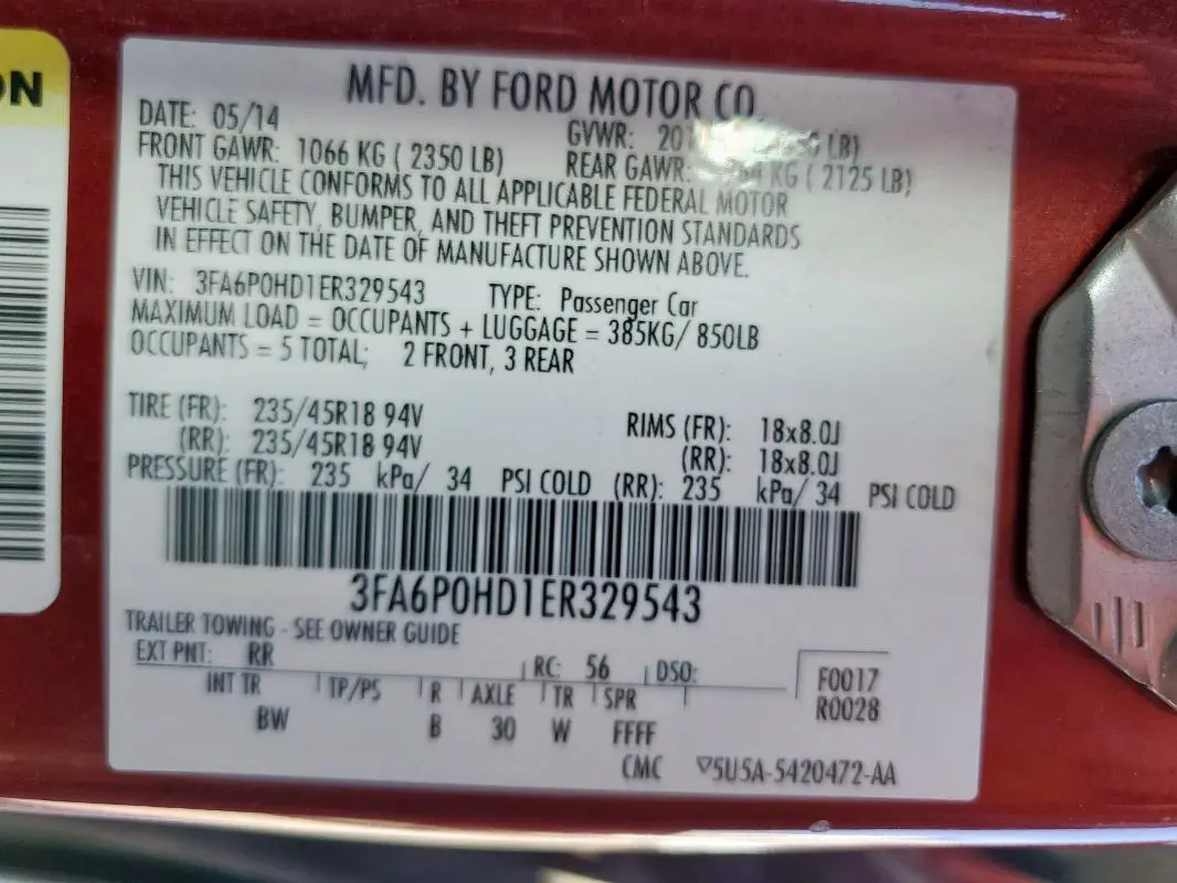 2014 FORD FUSION SE  