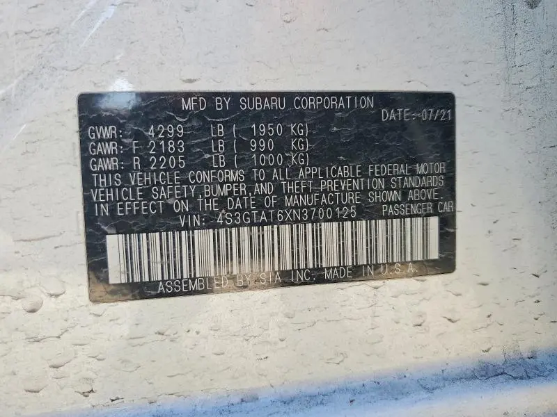 2022 SUBARU IMPREZA LIMITED  