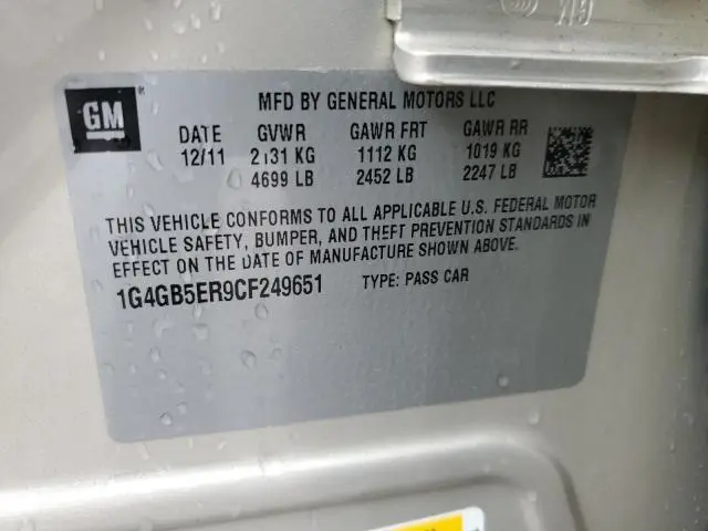 2012 BUICK LACROSSE CONVENIENCE  