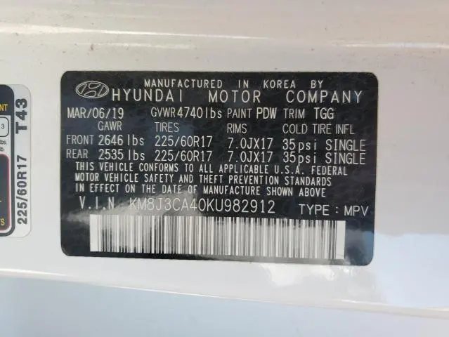 2019 HYUNDAI TUCSON LIMITED  