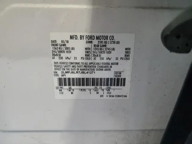 2018 LINCOLN MKX RESERVE  