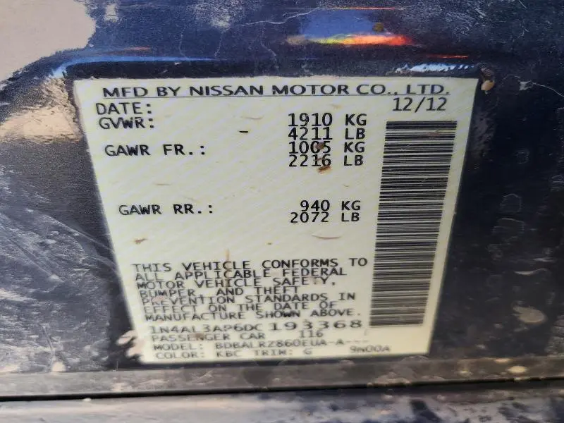 2013 NISSAN ALTIMA 2.5  