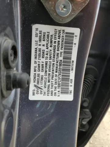 2016 HONDA CIVIC EXL  