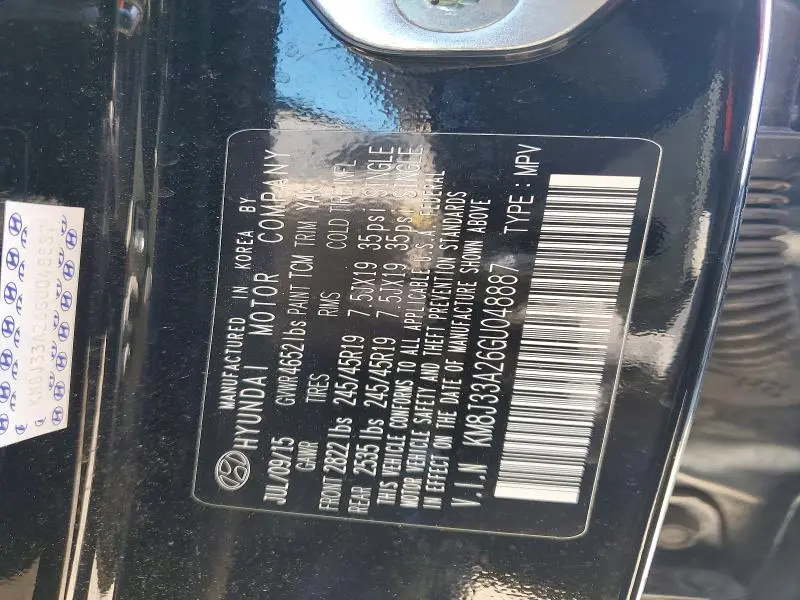 2016 HYUNDAI TUCSON LIMITED  
