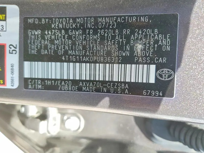 2023 TOYOTA CAMRY SE  