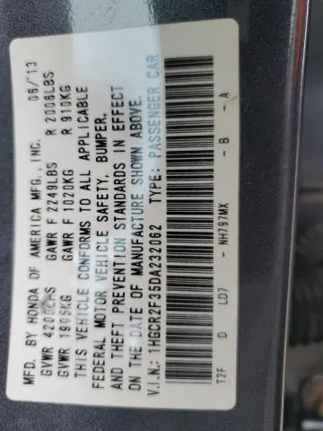 2013 HONDA ACCORD LX  