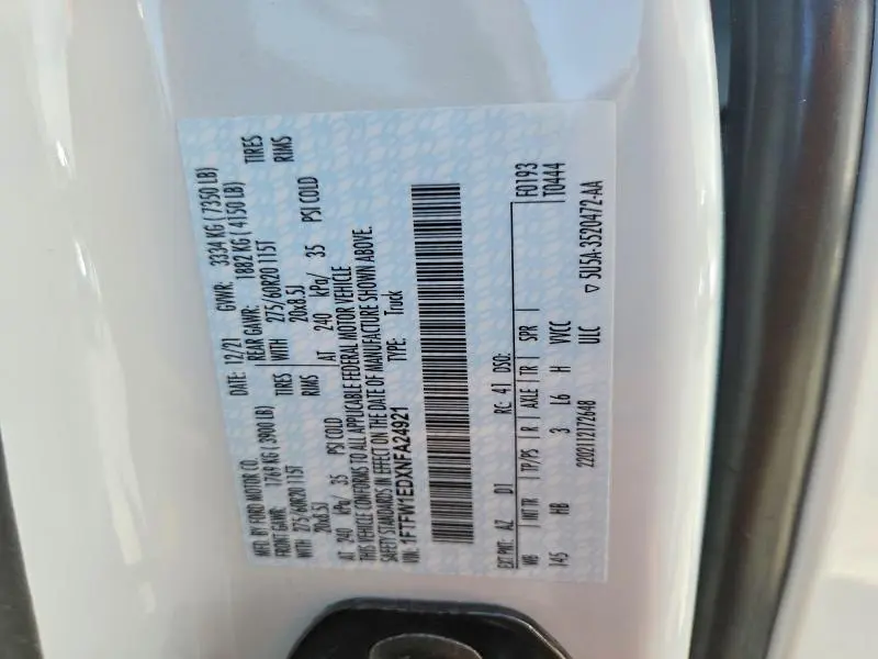 2022 FORD F150 SUPERCREW  