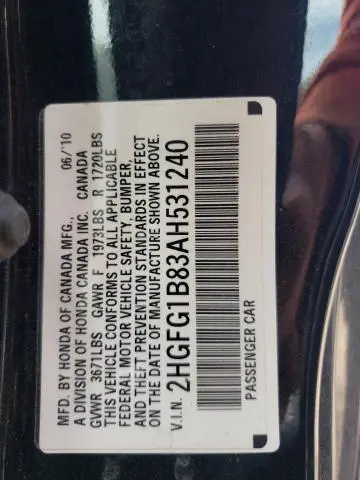 2010 HONDA CIVIC EX  
