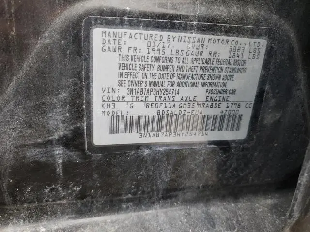 2017 NISSAN SENTRA S  