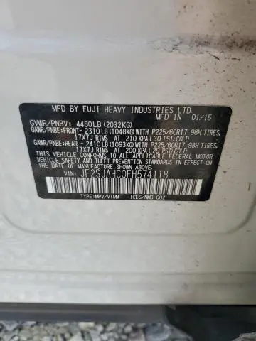 2015 SUBARU FORESTER 2.5I LIMITED  