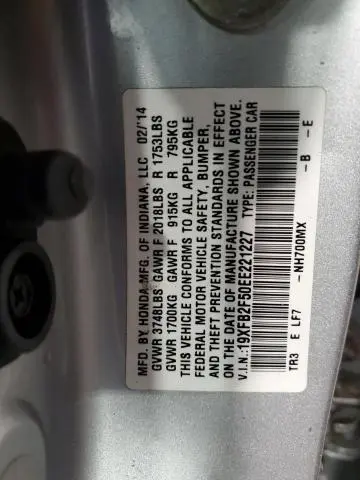 2014 HONDA CIVIC LX  
