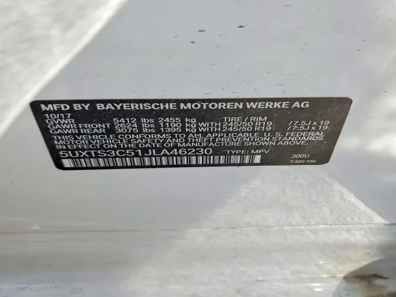 2018 BMW X3 XDRIVEM40I  