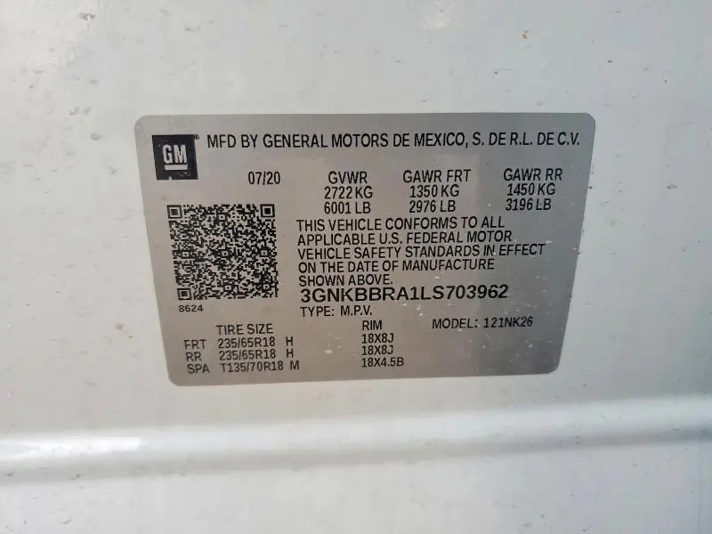 2020 CHEVROLET BLAZER 1LT  