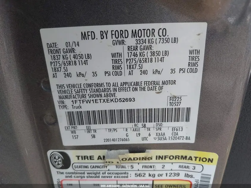 2014 FORD F-150 FX4