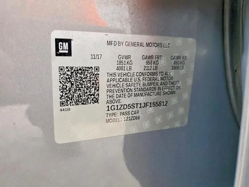 2018 CHEVROLET MALIBU LT  