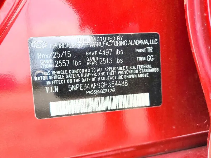 2016 HYUNDAI SONATA SPORT  