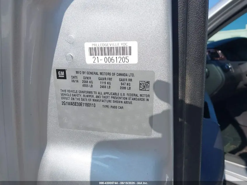 2014 CHEVROLET IMPALA LIMITED LS