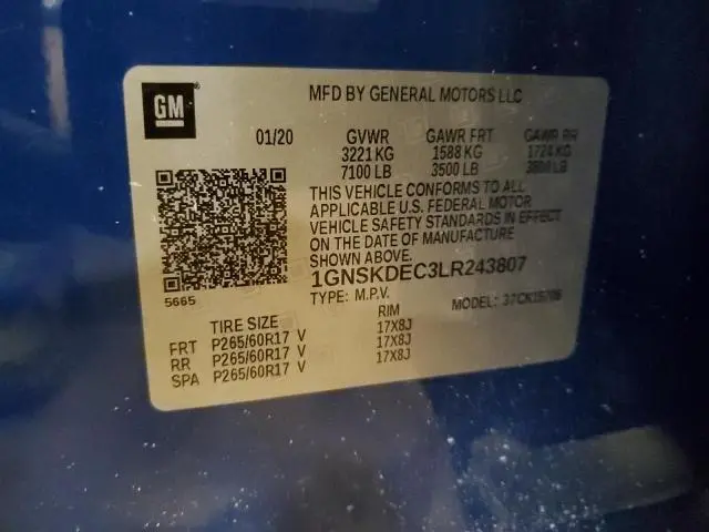 2020 CHEVROLET TAHOE POLICE  