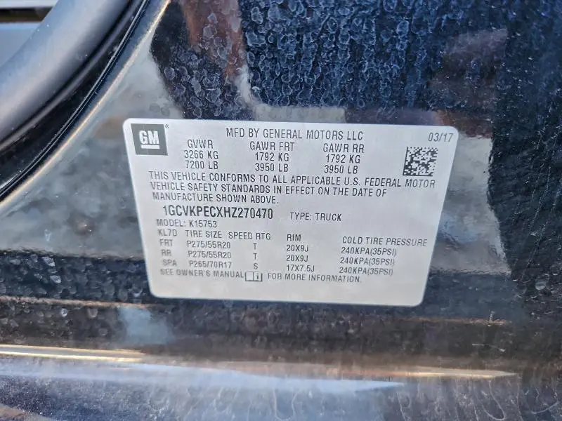 2017 CHEVROLET SILVERADO K1500 CUSTOM  