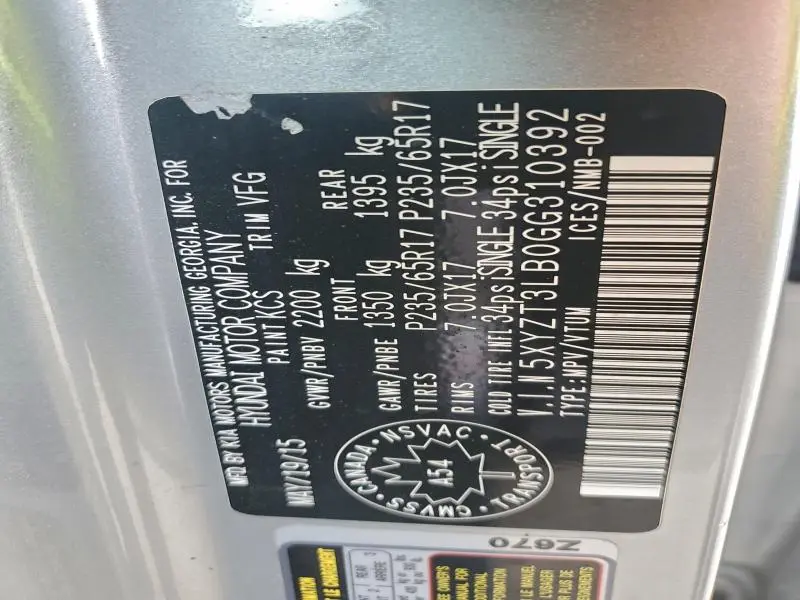 2016 HYUNDAI SANTA FE SPORT   