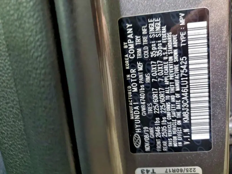 2020 HYUNDAI TUCSON LIMITED  