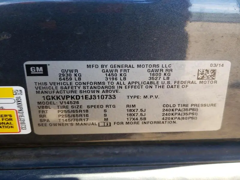 2014 GMC ACADIA SLE  