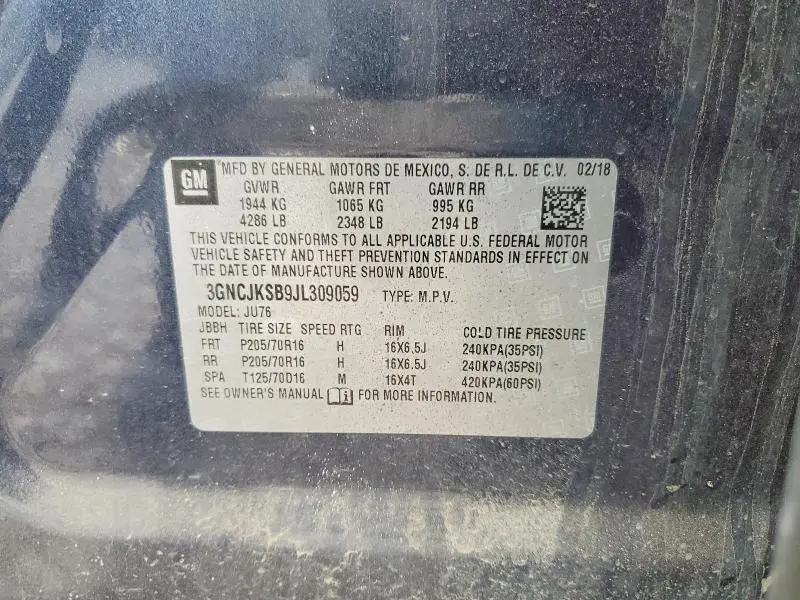 2018 CHEVROLET TRAX LS  