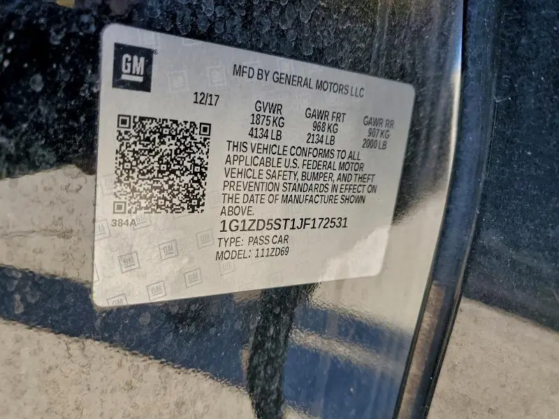 2018 CHEVROLET MALIBU LT  