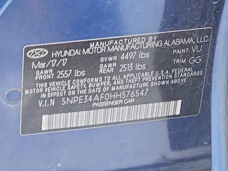 2017 HYUNDAI SONATA SPORT  