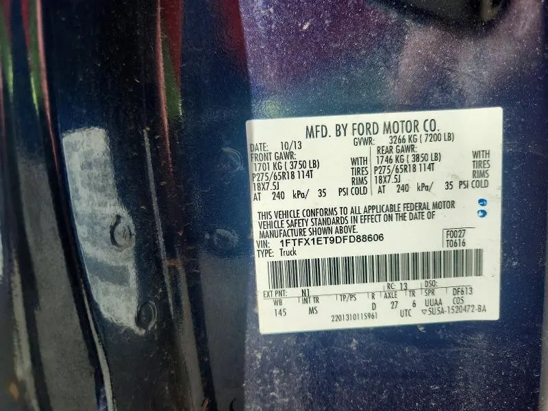2013 FORD F150 SUPER CAB  