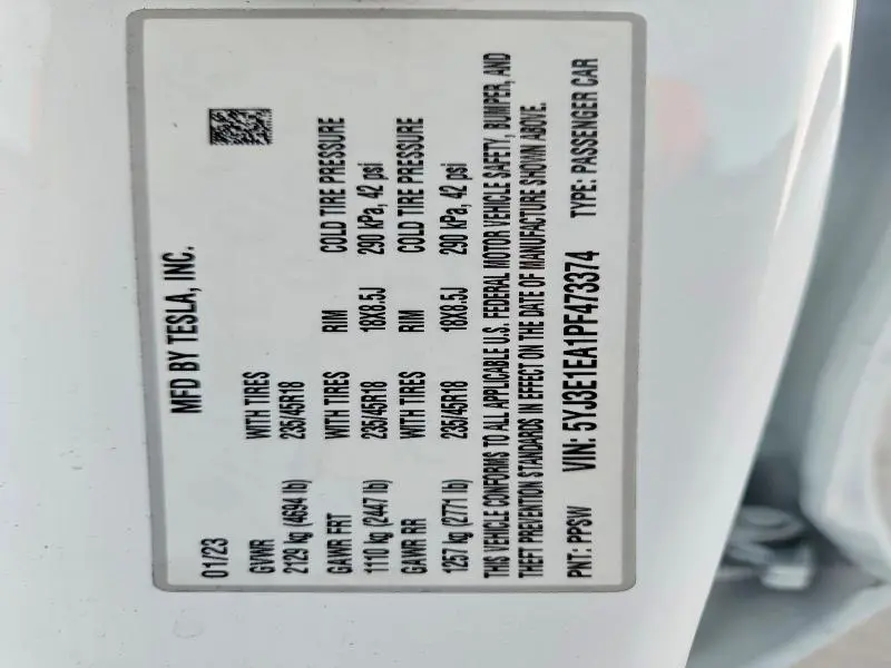 2023 TESLA MODEL 3   