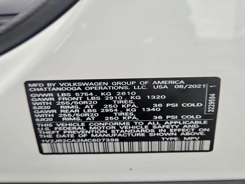 2021 VOLKSWAGEN ATLAS SE  